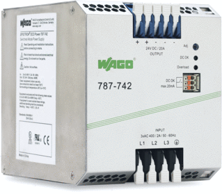 WAGO DC Power Supply 3F 400VAC 24VDC 20A ECO 787-742