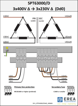 Aansluitschema Dd0 SPT63000/D