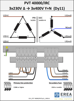 Aansluitschema Dy11 PVT40000/IRC