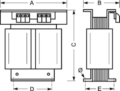 EREA 1 fase beschermingstransformator EV EV 0-230-245V//0-230V 10000VA 230EC11000/IRC