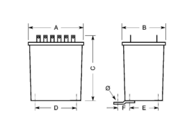 EREA 1 fase beschermingstransformator 230V/Us Multi-voltage 63VA E 13TR63