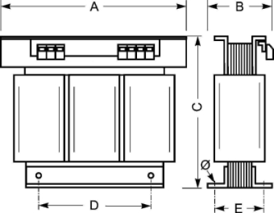 EREA 3 fasen transformator Upri 400V ∆ // Usec 400V Y+N  11000VA (11KVA) ECT 11000/D/IRC