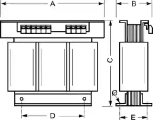 EREA 3 fasen transformator Upri 230V ∆ - 400V Y+N // Usec 400V Y+N  10000VA (10KVA) PVT10000/IRC