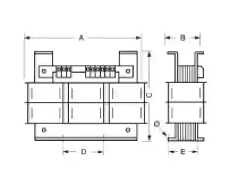 EREA 3 fasen transformator Upri 400V ∆ // Usec 230V ∆ - 400V Y+N  1600VA (1.6KVA) SPT1600/D/BTE