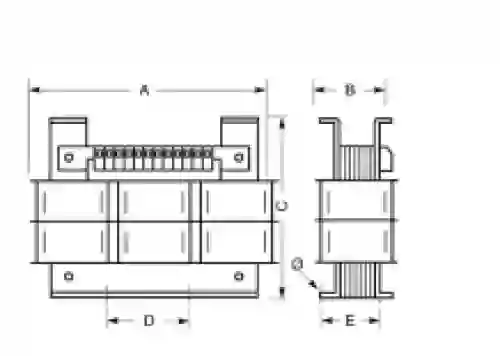 EREA 3 fasen transformator Upri 230V ∆ - 400V Y+N // Usec 230V ∆ - 400V Y+N  2500VA (2.5KVA) SPT2500/BTE