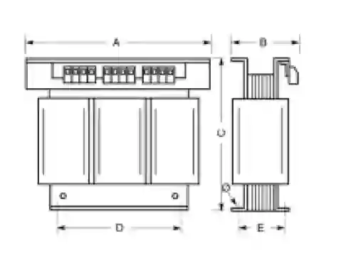 EREA 3 fasen transformator Upri 230V ∆ - 400V Y+N // Usec 230V ∆ - 400V Y+N  4000VA (4KVA) SPT 4000/BTE