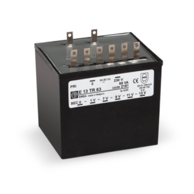 EREA 1 phase isolating transformer for electronic applications 230V/Us Multi-voltage 63VA E 13TR63