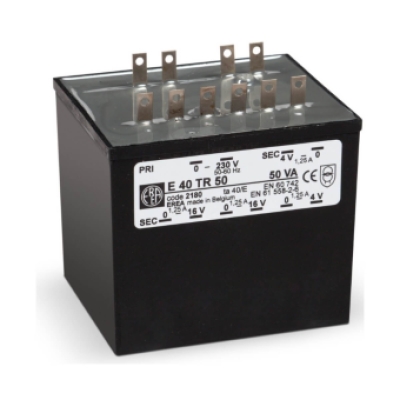 EREA 1 phase isolating transformer for electronic applications 230V/Us Multi-voltage 50VA E 40TR50