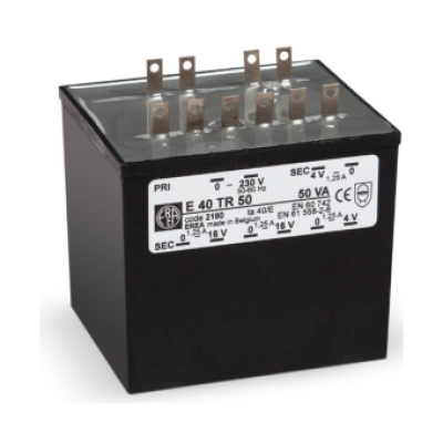 EREA 1 fase beschermingstransformator 230V/Us Multi-voltage 50VA E 40TR50